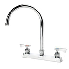 Thumbnail image #1 for Krowne Royal Series 15-502L Commercial Deck-Mount Manual Faucet, 8" Centers, 8.5" Gooseneck Spout, Ceramic Valve Case of 12
