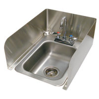 Advance Tabco Removable 3-Sided Splash Guard for Counter-Mount Drop-In Sink, 8-Inch Tall
