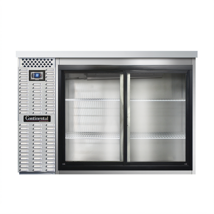 Product image #1 for Continental Refrigerator BB50SNSSSGD 50" Shallow Depth Back Bar Cooler with Sliding Glass Doors