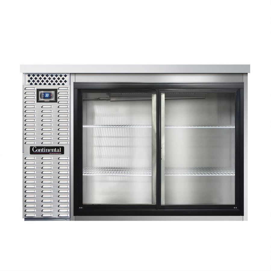 Product image #1 for Continental Refrigerator BB50SNSSSGD 50" Shallow Depth Back Bar Cooler with Sliding Glass Doors