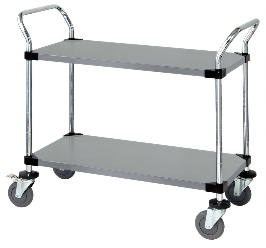 Product image #1 for Quantum 60-Inch Stainless Steel Utility Bus Cart with 2 Solid Shelves