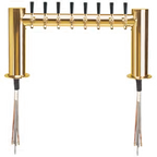 Thumbnail image #1 for Micro Matic USA Metropolis METRO-H-8PVDKR Countertop Glycol-Cooled 8-Faucet Draft Beer Tower, 2-Column, PVD Brass Finish
