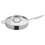 Thumbnail image #1 for Winco Tri-Gen TGET-6 6 Qt Tri-Ply Stainless Steel Induction-Ready Sauté Pan with Cover and Helper Handle Case of 4