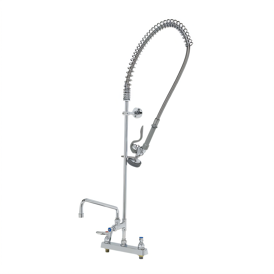 Product image #1 for EasyInstall 8-Inch Adjustable Center Deck Mount Workboard Pre-Rinse Add-On Faucet with 12-Inch Swing Nozzle