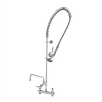 EasyInstall 8-Inch Adjustable Center Deck Mount Workboard Pre-Rinse Add-On Faucet with 12-Inch Swing Nozzle