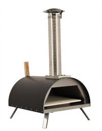 Omcan Portable Stainless Steel Wood-Fired Pizza Oven with 13 x 13 Inch Stone Cooking Area