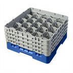 Thumbnail image #2 for Cambro Camrack® 20S800168 Full-Size 20-Compartment Blue Glass Rack with 4 Soft Gray Extenders Case of 2