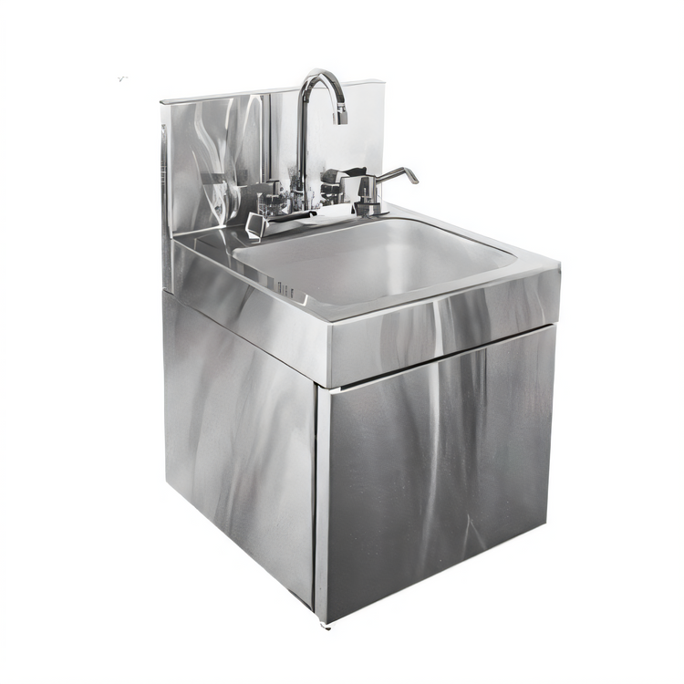 Product image #1 for Glastender WDH-14-LF Wall-Mount Stainless Steel Hand Sink with Built-In Soap and Towel Dispensers, Without Faucet