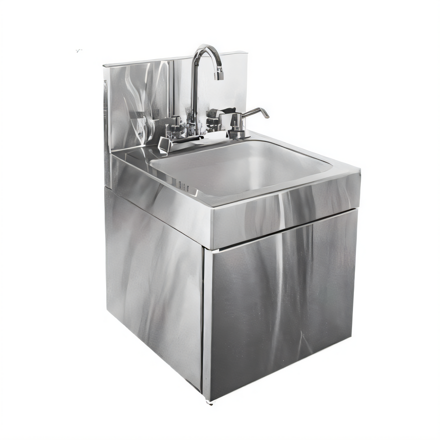 Product image #1 for Glastender WDH-14-LF Wall-Mount Stainless Steel Hand Sink with Built-In Soap and Towel Dispensers, Without Faucet