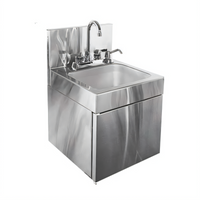 Glastender WDH-14-LF Wall-Mount Stainless Steel Hand Sink with Built-In Soap and Towel Dispensers, Without Faucet