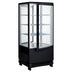 Thumbnail image #1 for Countertop 4-Tier Refrigerated Beverage Display Case with Double Glass Doors, Black, 17 x 17 x 39 Inches