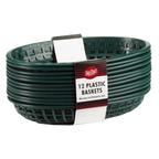 Thumbnail image #1 for TableCraft Products Classic C1074FG Oval Plastic Fast Food Basket, Forest Green, 9-1/4" x 6" x 1-3/4" Case of 3