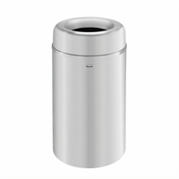 Crowne Collection 30-Gallon Round Open Top Aluminum Waste Receptacle