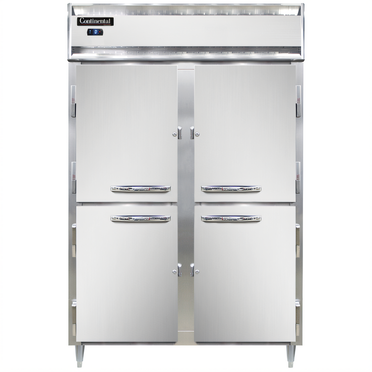 Product image #1 for Continental Refrigerator Designer Line Two-Section Shallow Depth Reach-In Freezer with Half-Height Solid Doors