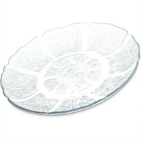 Petal Mist 7-1/2 Inch Clear Polycarbonate Round Scalloped Edge Plate