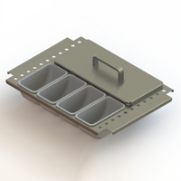 Glastender Partial Condiment Drawer Insert for 18-Inch Door Opening, 8-Cup Capacity