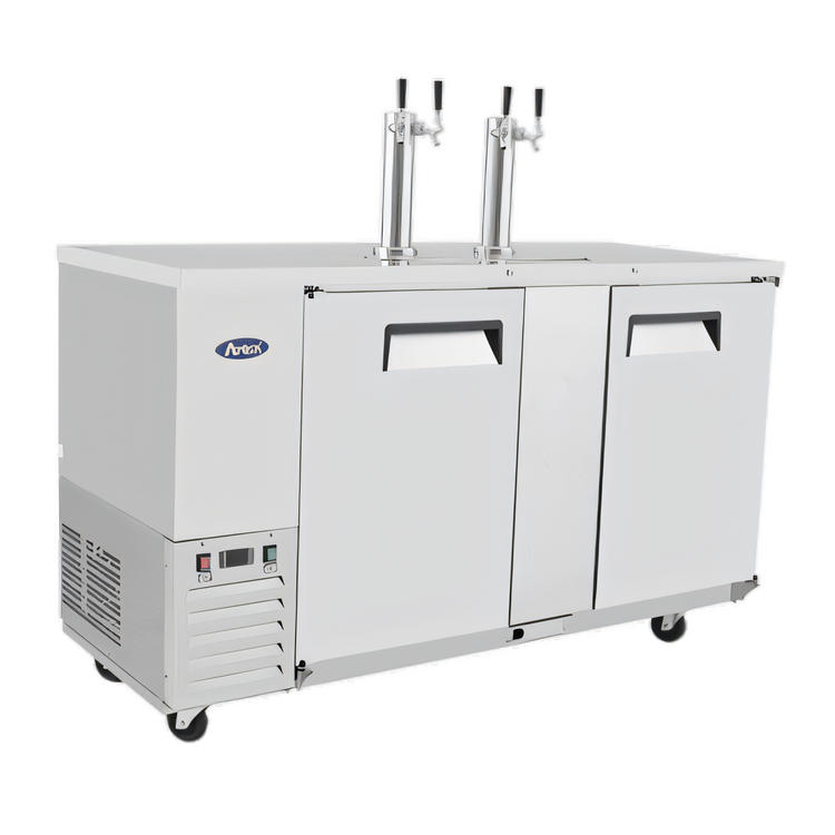 Product image #1 for Atosa MKC68GR 68-Inch Direct Draw Keg Cooler with 3 Half-Barrel Capacity and 2 Dual Faucet Towers