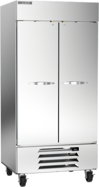 Beverage-Air Horizon Series Two-Section Reach-In Freezer with Solid Lockable Doors, 35.08 Cu. Ft., Stainless Steel, Self-Contained