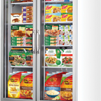 Thumbnail image #1 for Everest Refrigeration EMGF36 36 Cu. Ft. Two-Section Glass Door Merchandiser Freezer, Hinged Self-Closing Locking Doors, Bottom-Mount Refrigeration