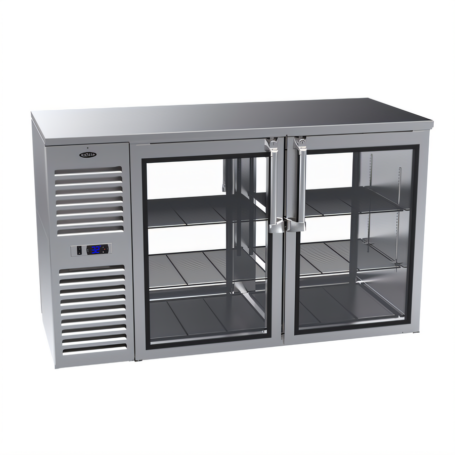 Product image #1 for Krowne Royal Series 60-Inch Two-Section Self-Contained Pass-Thru Refrigerated Back Bar Cabinet with 4 Hinged Doors