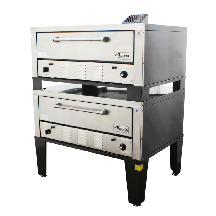 Product image #1 for Peerless CW42P Double-Stacked Gas Pizza Deck Oven with 42 x 32 Inch Stone Decks