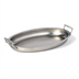 Thumbnail image #1 for American Metalcraft 128 oz Oval Hammered Stainless Steel Serving Pan with Handles