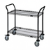 Thumbnail image #1 for Quantum 48-Inch x 18-Inch Black Epoxy Wire Utility Cart with 2 Shelves