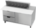 Thumbnail image #1 for Beverage-Air SPED60HC-12C-2 60-Inch Two-Section Sandwich Prep Table with 12-Pan Cut Top, 2 Drawers, and 1 Door