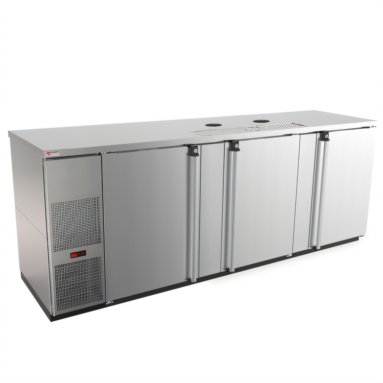 Product image #1 for Pro-Line E-Series Three-Section Draft Beer Cooler, 95.5-Inch Wide, Stainless Steel, Less Draft Towers