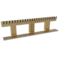 Glastender BRT-24-PBR Triple-Column Countertop Glycol-Cooled Bridge Draft Dispensing Tower, 24 Faucets, Polished Brass Finish