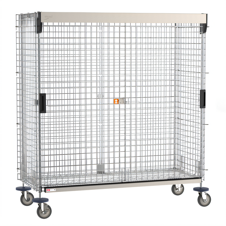 Product image #1 for Metro Super Erecta Chrome Mobile Security Cage with Sliding Doors, Fits 24 x 60 Shelves