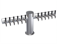 Krowne Max-T Style Countertop 12-Faucet Glycol-Cooled Beer Tower, Brushed Stainless Steel