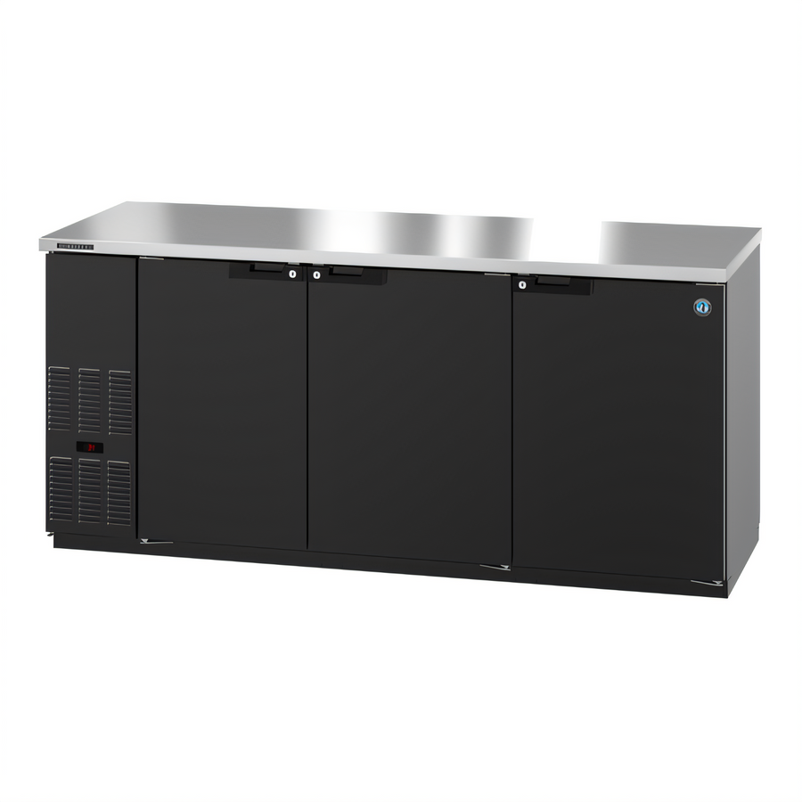 Product image #1 for Hoshizaki BB80 Three-Section Back Bar Cooler with Locking Solid Hinged Doors, 80 Inch, Self-Contained Refrigeration
