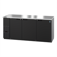 Hoshizaki BB80 Three-Section Back Bar Cooler with Locking Solid Hinged Doors, 80 Inch, Self-Contained Refrigeration