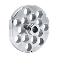 Omcan USA #32 Stainless Steel Machine Plate with Hub, 5/8 Inch (16 mm), 3-Notch, 2-Flat-Side
