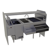 Glastender Complete Style Pass-Thru Cocktail Station with GW24 Glasswasher, Leftward Workflow, 66-Inch W x 32-Inch D