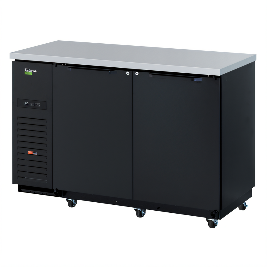 Product image #1 for Turbo Air Super Deluxe Two-Section Back Bar Cooler, 19 Cu. Ft., Side-Mounted Self-Contained Refrigeration, Solid Doors