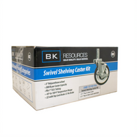 BK Resources 5SBR-1ST-PLY-PS4 Shelf Casters & Leveling Feet