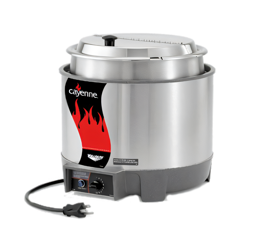 Product image #1 for Vollrath Cayenne® Round 11 Qt Heat 'N Serve Countertop Rethermalizer with Inset and Hinged Cover