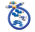 Thumbnail image #1 for Dormont Blue Hose 1/2 Inch ID x 48 Inch Moveable Gas Connector Hose Assembly with Double Swivel MAX and SnapFast Quick Disconnect