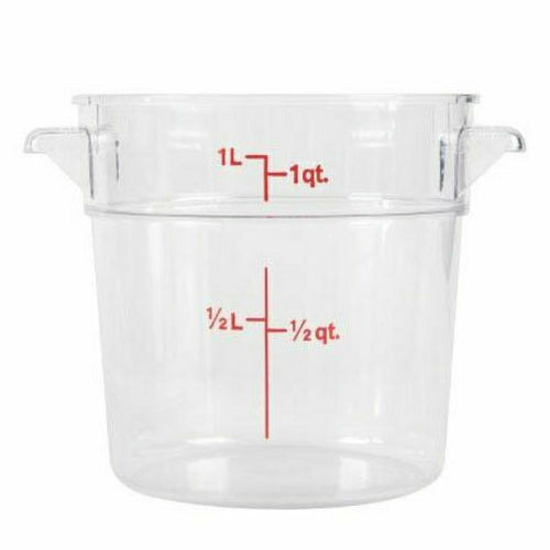 Product image #1 for 1 Quart Clear Round Polycarbonate Food Storage Container