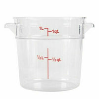 1 Quart Clear Round Polycarbonate Food Storage Container