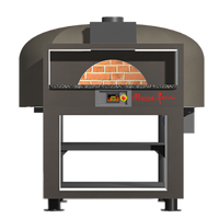 Round Enclosed Gas-Fired Brick Deck Pizza Oven with Touch-Screen Controls