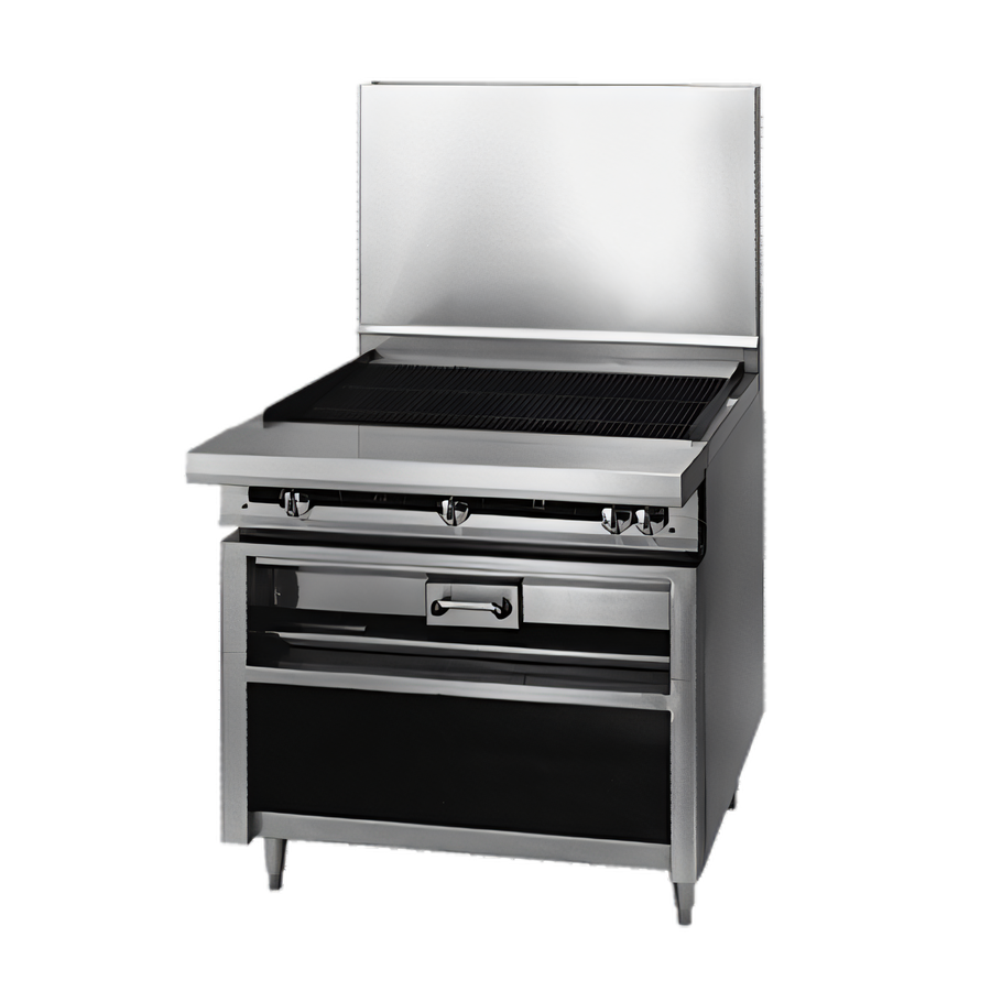 Product image #1 for Titan JTKC-60-RAD 60" Heavy Duty Radiant Gas Charbroiler Range with Cabinet Base