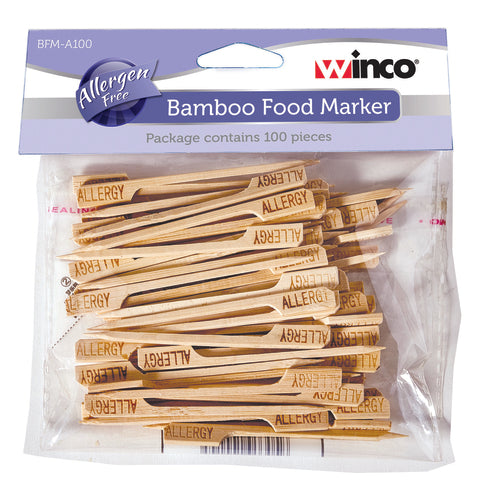 Product image #1 for Winco Allergen-Free Bamboo Food Marker Picks, 3-1/2 Inch, 100-Pack