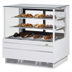 Thumbnail image #1 for Turbo Air TCGB-48UF-DR-W(B) 48.5-Inch 15.6 Cu. Ft. Full-Service Countertop Pastry Display Case with Straight Glass Front & 2 Shelves