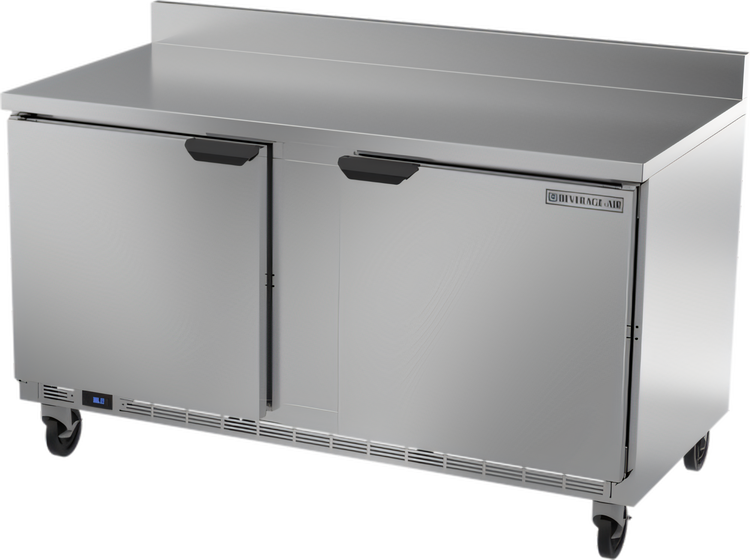 Product image #1 for Beverage-Air WTR60AHC-FIP 60-Inch Two-Section Worktop Refrigerator with Solid Doors and 4-Inch Backsplash