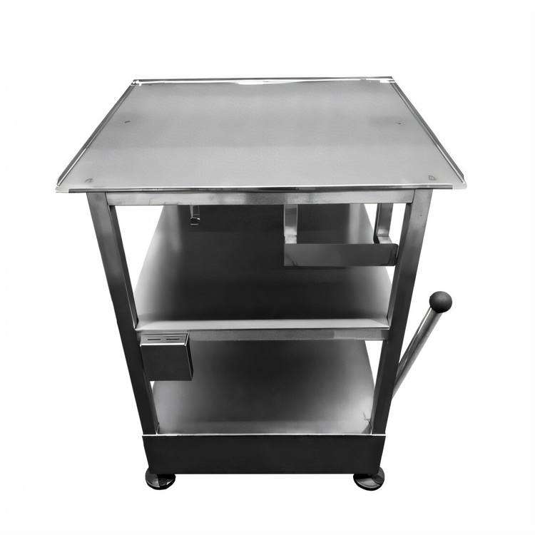 Product image #1 for Mobile Stainless Steel Slicer Equipment Stand with Undershelves and Sharpener Holder
