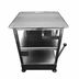 Thumbnail image #1 for Mobile Stainless Steel Slicer Equipment Stand with Undershelves and Sharpener Holder