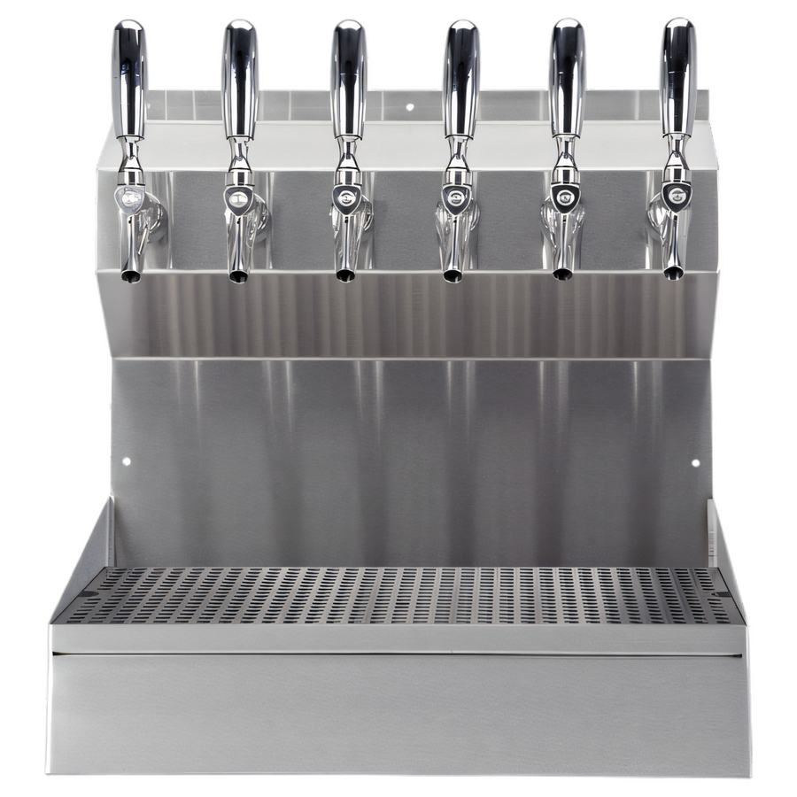 Product image #1 for Kronos 6-Faucet Wall-Mount Glycol-Cooled Draft Beer Tower with Integrated Drip Tray